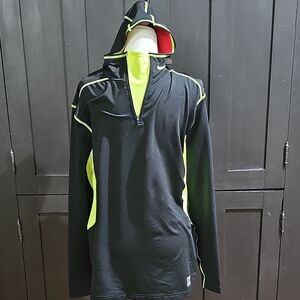 Nike Black Performance Hoodie with Neon Green Accents